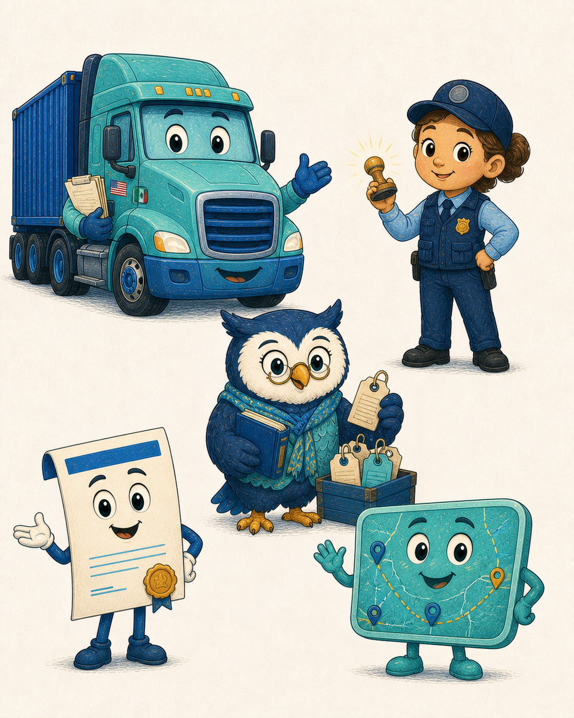 Cargo Crew characters helping with global logistics