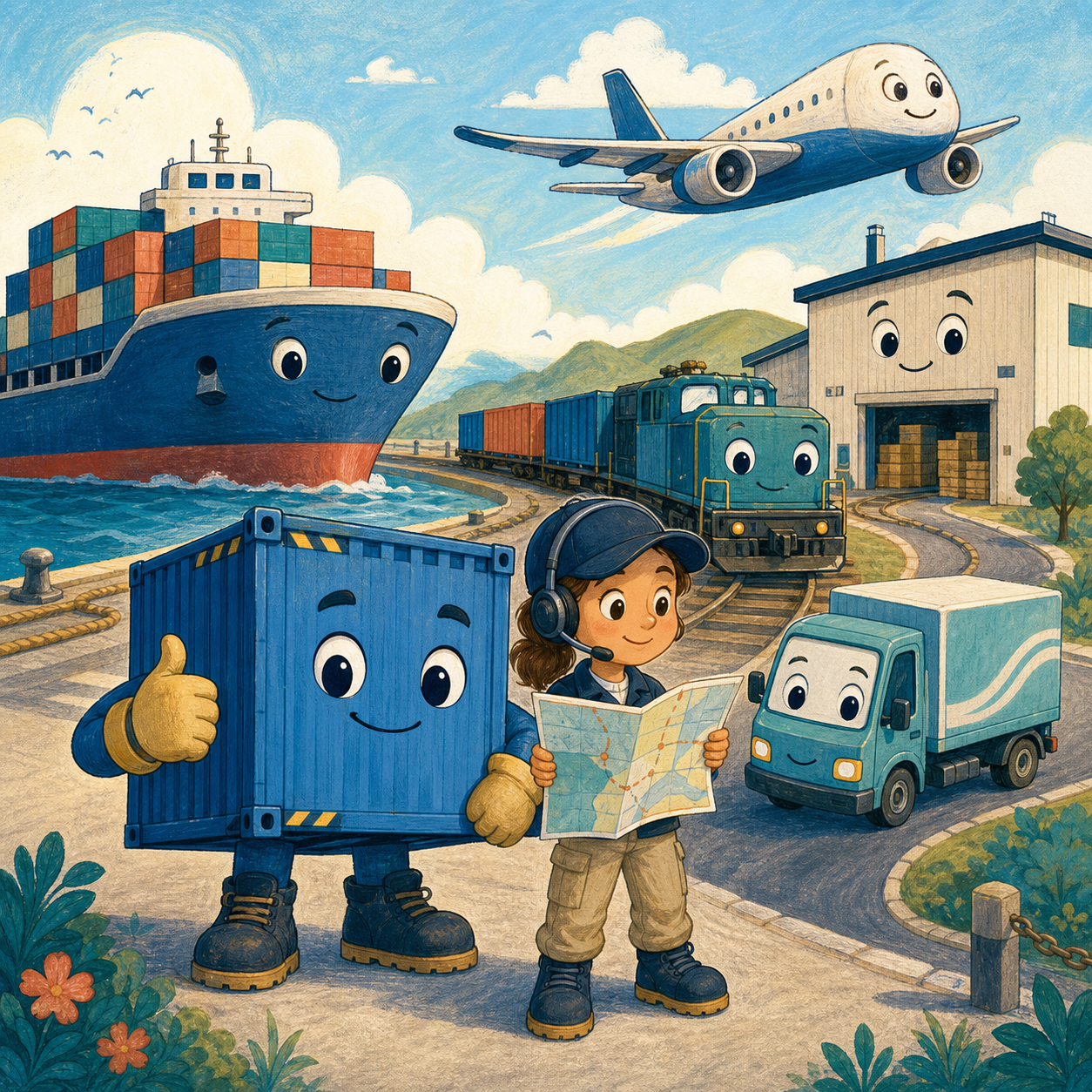The friendly Mallory Cargo Crew in a future cargo world